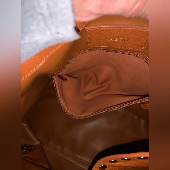 Laggo Remy British Tan Leather studded Tote